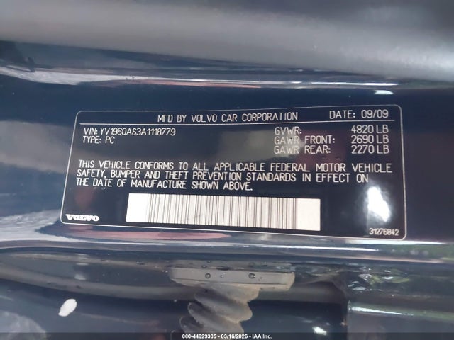 2010 VOLVO S80 YV1960AS3A1118779 Photo 8