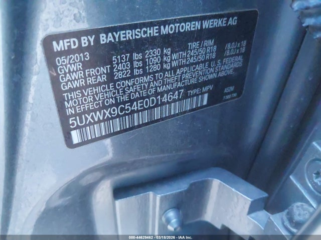 Продажа на аукционе авто 2014 Bmw X3 Xdrive28i, vin: 5UXWX9C54E0D14647, номер лота: 44629462