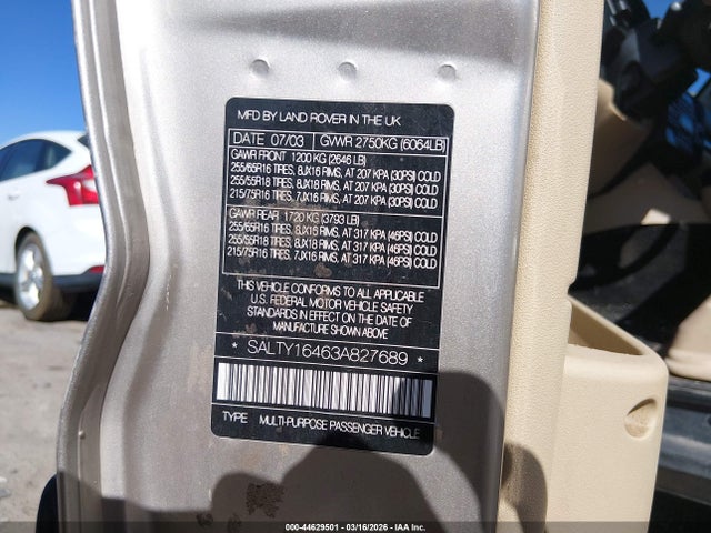 2003 LAND ROVER DISCOVERY SALTY16463A827689 Photo 8