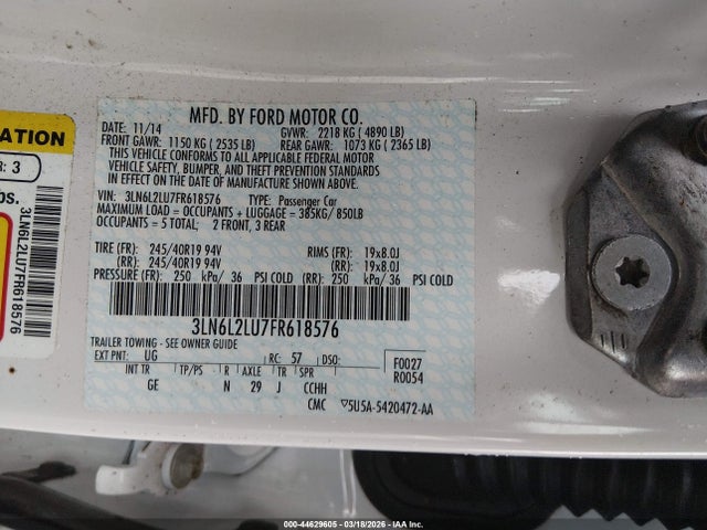 3LN6L2LU7FR618576 Lincoln MKZ HYBRID