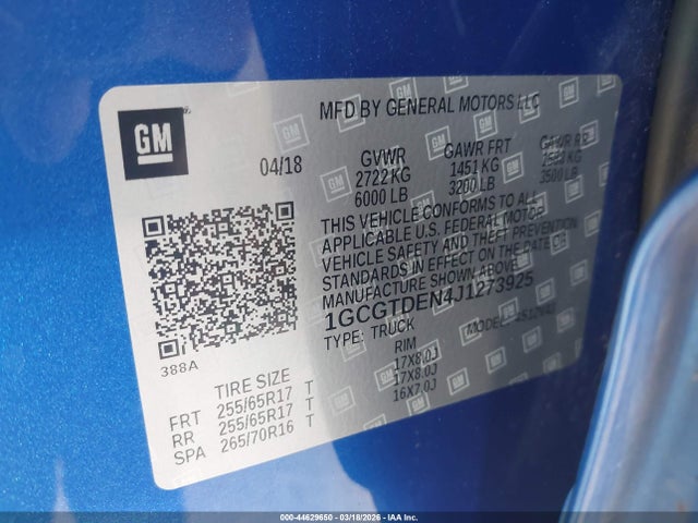 1GCGTDEN4J1273925 Chevrolet Colorado Z71