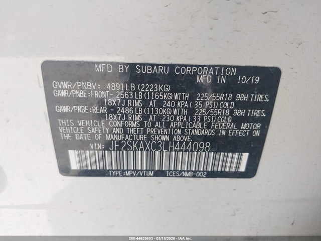 Subaru Forester Touring 2020 JF2SKAXC3LH444098 Image 9