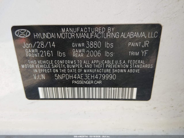 Hyundai ELANTRA SE 2014 5NPDH4AE3EH479990 Image 9