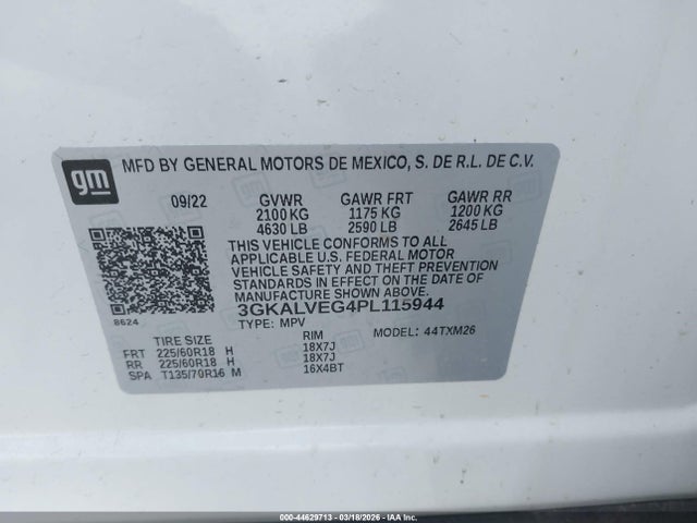 44629713 :رقم المزاد ، 3GKALVEG4PL115944 vin ، 2023 Gmc Terrain Awd Slt مزاد بيع
