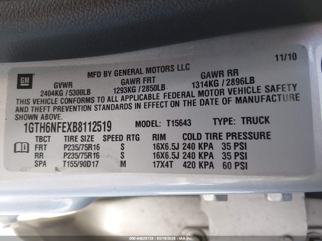 Продаж на аукціоні авто 2011 Gmc Canyon Slt, vin: 1GTH6NFEXB8112519, номер лоту: 44629728
