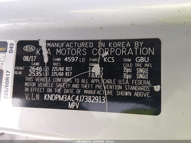2018 KIA SPORTAGE KNDPM3AC4J7382913 Photo 8