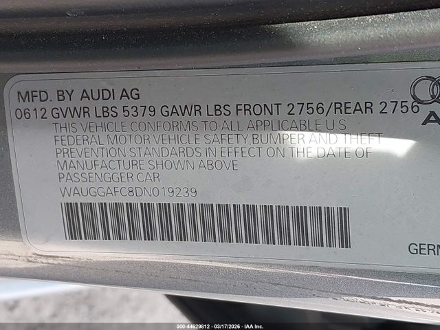 2013 AUDI A6 WAUGGAFC8DN019239 Photo 8