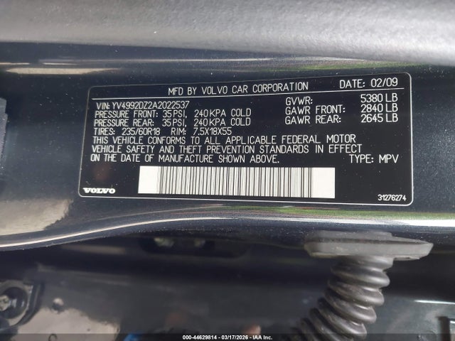 2010 VOLVO XC60 YV4992DZ2A2022537 Photo 8