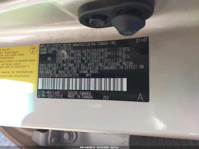Продаж на аукціоні авто 2008 Lexus Rx 350, vin: 2T2GK31U38C041215, номер лоту: 44629815