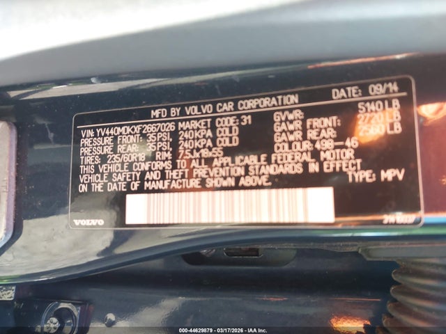 YV440MDKXF2667026 Volvo Xc60 T5 Premier