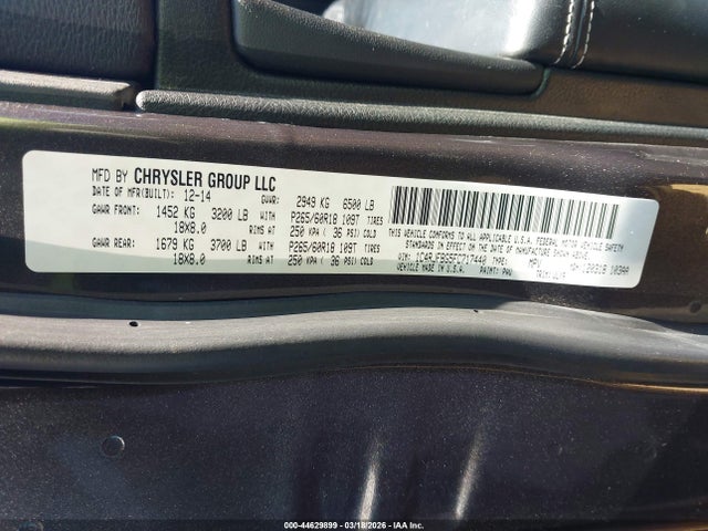 Продажа на аукционе авто 2015 Jeep Grand Cherokee Limited, vin: 1C4RJFBG5FC717440, номер лота: 44629899