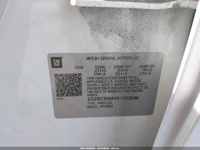 1G1BC5SMXK7152948 Chevrolet CRUZE LS