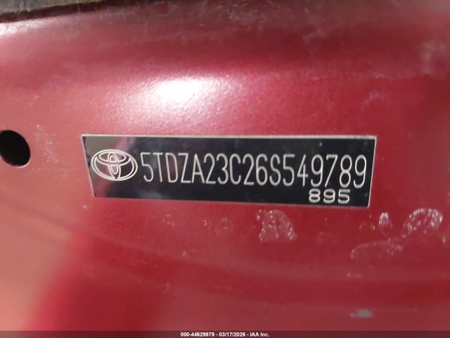 2006 TOYOTA SIENNA 5TDZA23C26S549789 Photo 8