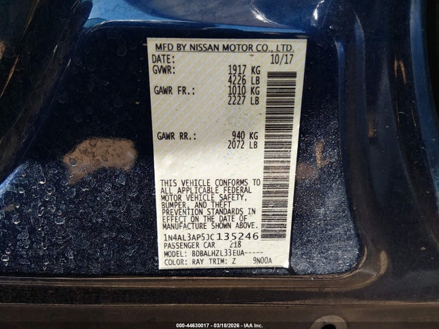 1N4AL3AP5JC135246 Nissan Altima 2.5 Sr