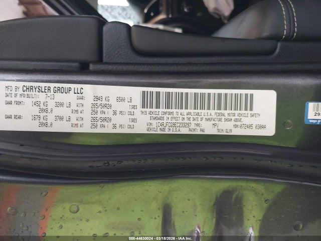 1C4RJFCG9EC233297 Jeep Grand Cherokee Overland