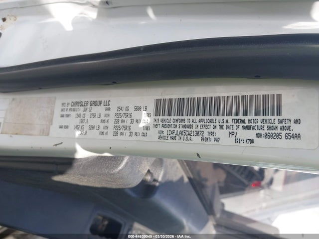 2012 Jeep Liberty Sport მანქანა იყიდება აუქციონზე, vin: 1C4PJLAK5CW213072, აუქციონის ნომერი: 44630045