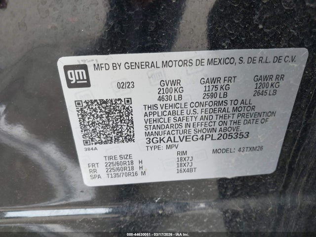 3GKALVEG4PL205353 GMC Terrain Awd Slt
