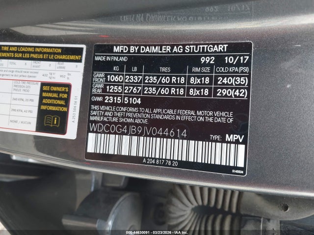 2018 MERCEDES-BENZ GLC 300 WDC0G4JB9JV044614 Photo 8