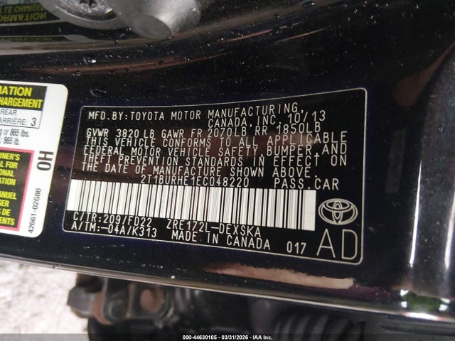 Toyota Corolla S Plus 2014 2T1BURHE1EC048220 Image 9