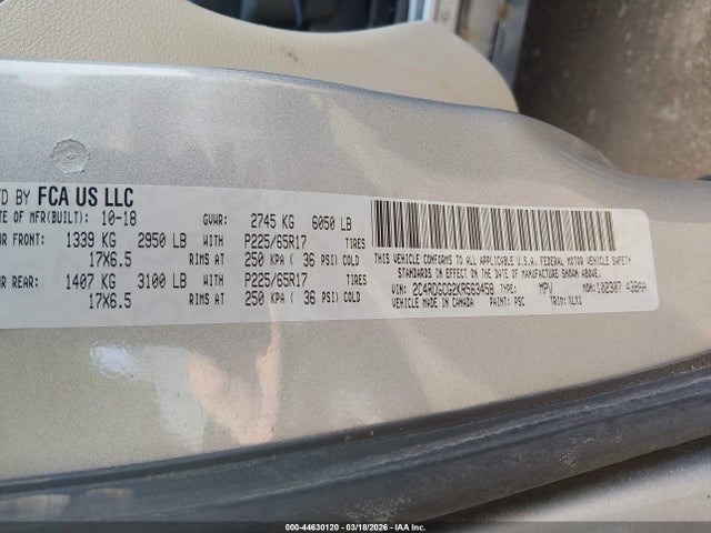 Dodge Grand Caravan Sxt 2019 2C4RDGCG2KR563458 Image 9