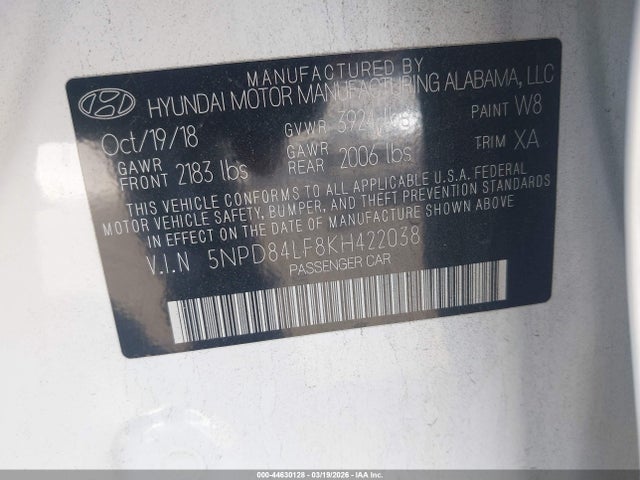 Hyundai Elantra Value Edition 2019 5NPD84LF8KH422038 Image 9