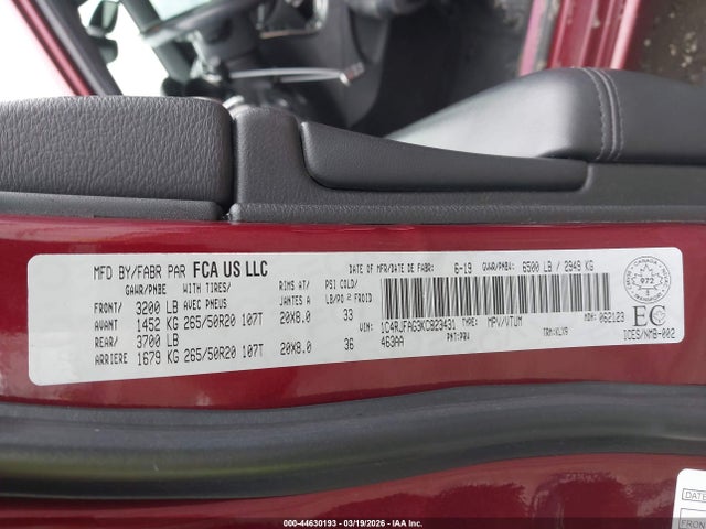 1C4RJFAG3KC823431 Jeep Grand Cherokee Laredo