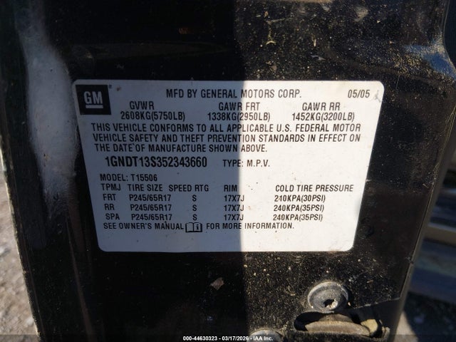 2005 CHEVROLET TRAILBLAZER 1GNDT13S352343660 Photo 8