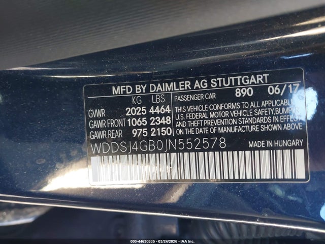 WDDSJ4GB0JN552578 Mercedes-Benz CLA 250 4MATIC