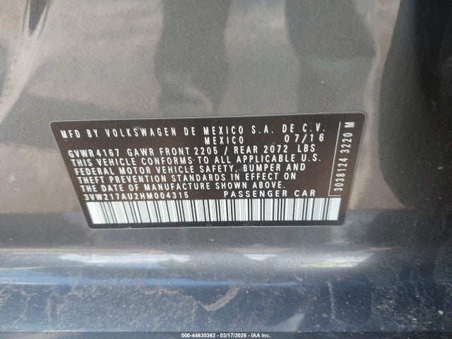 2017 VOLKSWAGEN GOLF 3VW217AU2HM004315 Photo 8
