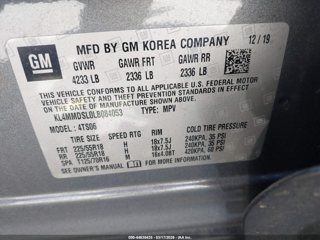 Aukcja sprzedaży 2020 Buick Encore Gx Fwd Select, vin: KL4MMDSL0LB084053, numer aukcji: 44630435