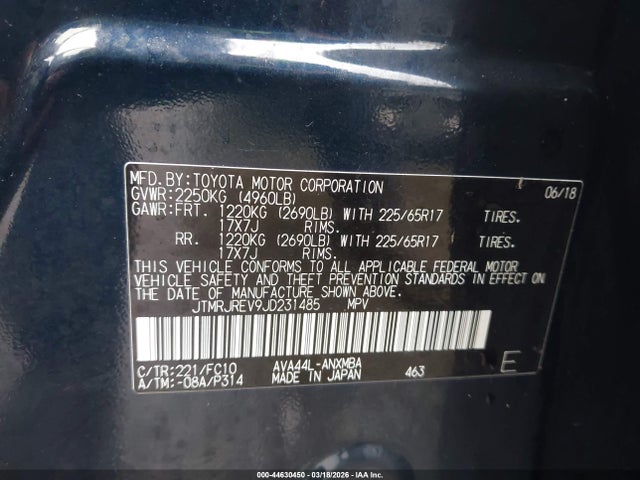 2018 TOYOTA RAV4 HYBRID JTMRJREV9JD231485 Photo 8