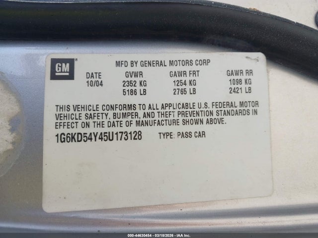 2005 CADILLAC DEVILLE 1G6KD54Y45U173128 Photo 8