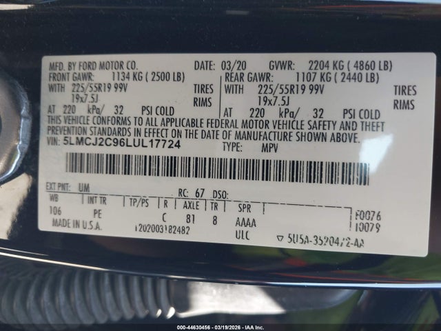 2020 LINCOLN CORSAIR 5LMCJ2C96LUL17724 Photo 8