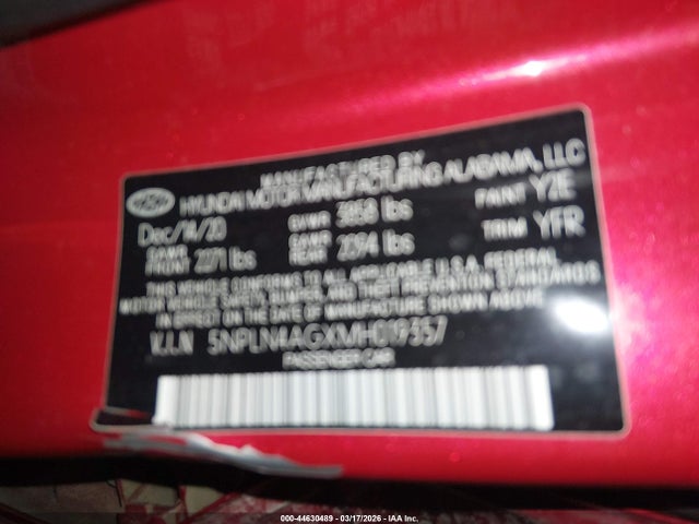Hyundai ELANTRA SEL 2021 5NPLN4AGXMH019357 Image 9