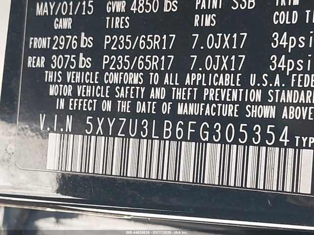 5XYZU3LB6FG305354 Hyundai Santa Fe Sport 2.4l