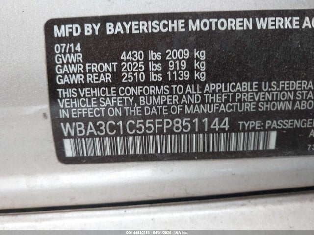 Продажа на аукционе авто 2015 Bmw 328i, vin: WBA3C1C55FP851144, номер лота: 44630558