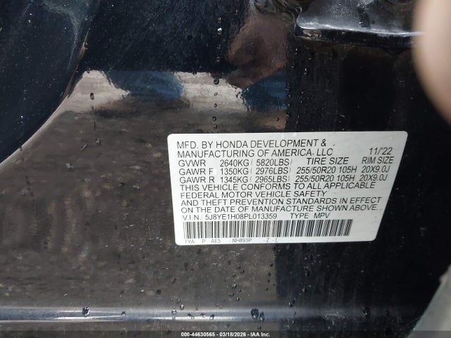 Aukcja sprzedaży 2023 Acura Mdx A-spec, vin: 5J8YE1H08PL013359, numer aukcji: 44630565