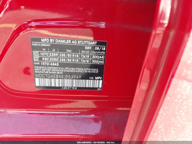 2019 MERCEDES-BENZ GLA 250 WDCTG4EBXKJ553949 Photo 8