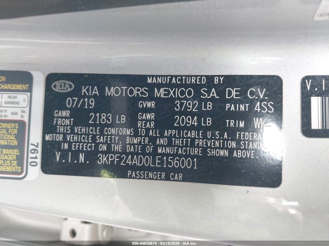 2020 KIA FORTE 3KPF24AD0LE156001 Photo 8