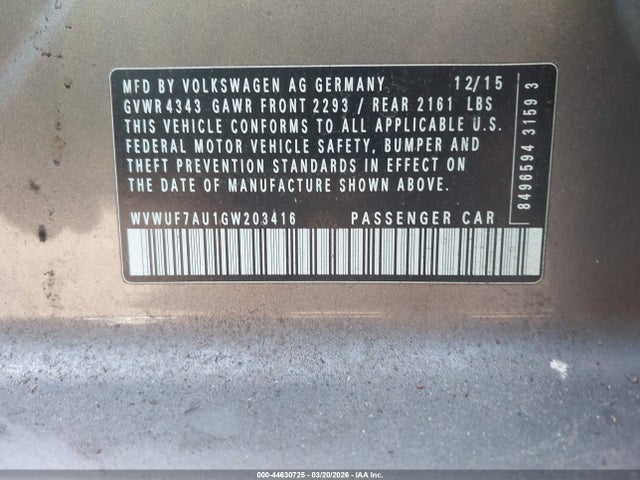 2016 VOLKSWAGEN GOLF R WVWUF7AU1GW203416 Photo 8