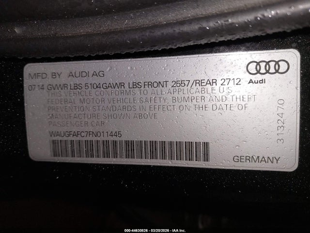 Aukcja sprzedaży 2015 Audi A6 2.0t Premium, vin: WAUGFAFC7FN011445, numer aukcji: 44630826