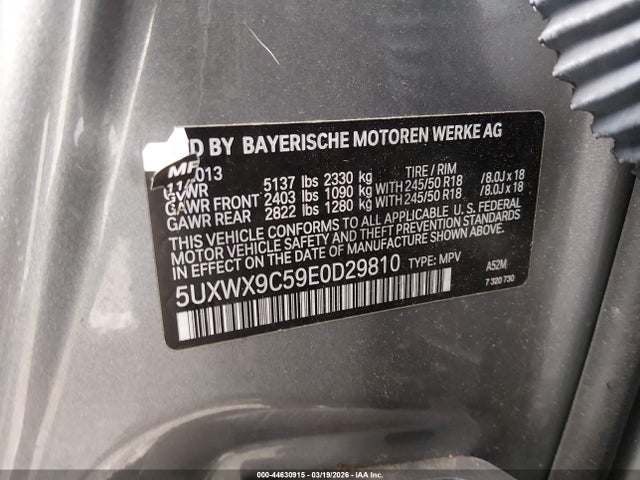 5UXWX9C59E0D29810 BMW X3 Xdrive28i