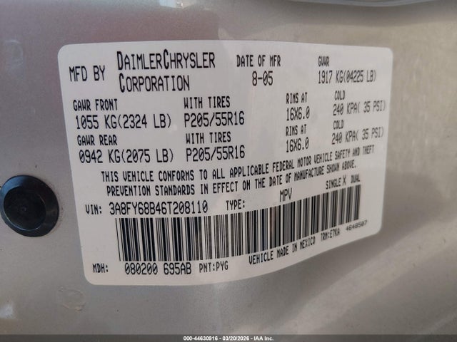 2006 CHRYSLER PT CRUISER 3A8FY68B46T208110 Photo 8