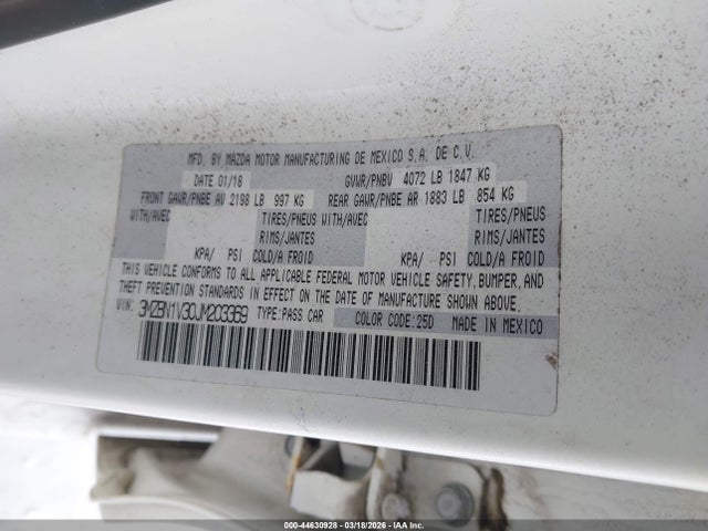 2018 MAZDA MAZDA3 3MZBN1V30JM203369 Photo 8