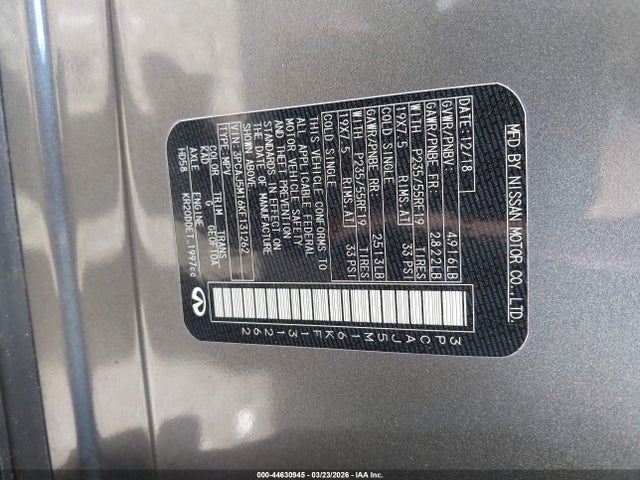 Продажа на аукционе авто 2019 Infiniti Qx50 Essential, vin: 3PCAJ5M16KF131262, номер лота: 44630945