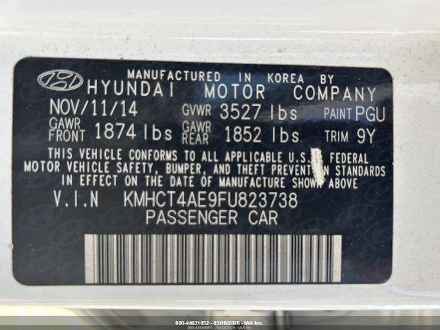 Hyundai ACCENT GLS 2015 KMHCT4AE9FU823738 Image 11