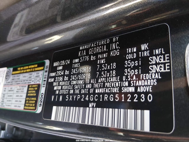 KIA Telluride Lx 2024 5XYP24GC1RG512230 Image 9