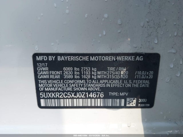 5UXKR2C5XJ0Z14676 BMW X5 Sdrive35i