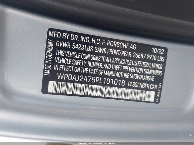 2023 PORSCHE PANAMERA WP0AJ2A75PL101018 Photo 8