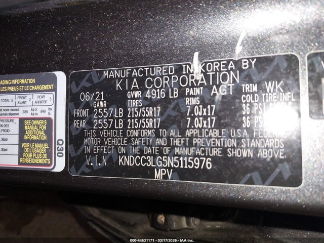 Aukcja sprzedaży 2022 Kia Niro Ev Ex, vin: KNDCC3LG5N5115976, numer aukcji: 44631171
